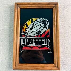 Vintage 1980’s LED Zeppelin Carnival Glass Framed Mirror Asbury Park Boardwalk